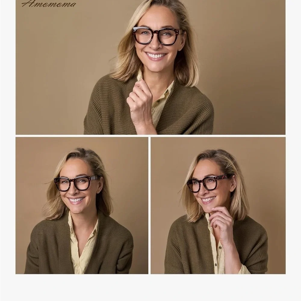 AMOMOMA 3 Pack Retro Oversized Reading Glasses 060
